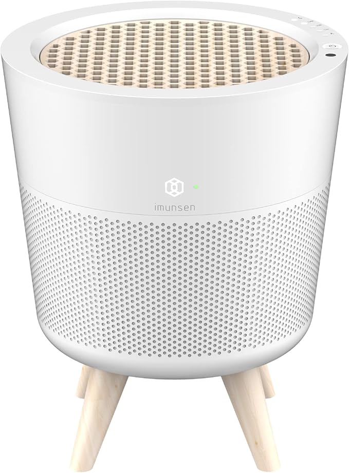 M-002W True HEPA 13 Filter Air Purifier for Home, Bedroom with Deodorization Filter, Quiet Auto Sleep Mode, 99.97% Pollen, Smoke, Office and Bedroom, Pets, Made in Korea - White