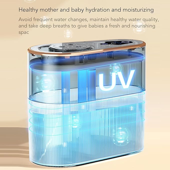 2.2L Water Tank Quiet Cool Mist Humidifier 4.5W USB Rechargeable Humidifier Night Light Aromatherapy, for Car Home Room Office