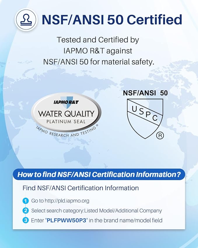 POOLPURE PWW50P3 Spa Filter Replacement for Unicel 6CH-940, 817-0050, Filbur FC-0359, 25252, 378902, 03FIL1400, 45 sq.ft Screw in Hot Tub Filter, 1 1/2" Coarse Thread, L x OD:7 5/8"x 6" 2 Pack