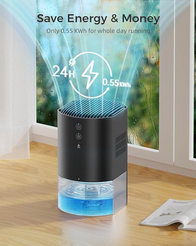 Dehumidifiers for Home, 33oz Dehumidifier for Bedroom with Auto Shutoff, Auto Defrost, Ultra-Quiet Energy Saving for Bathroom Closet Wardrobe Office RV (330sq. ft)