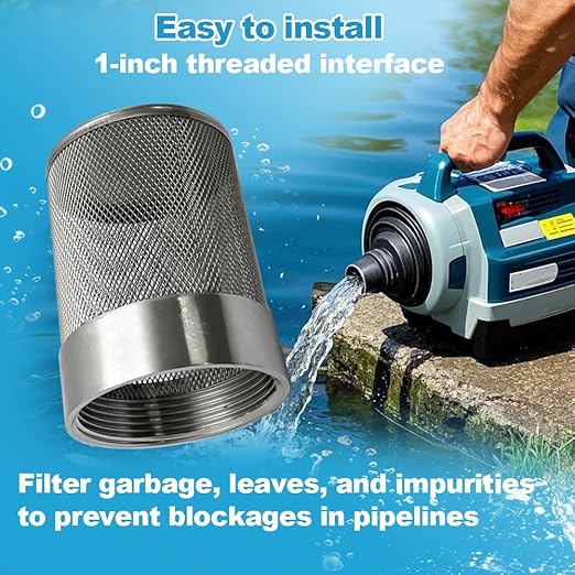 1inch 304 stainless steel filter head with internal thread diameter of 32mm connected to DN25 1" water pipe filter Used to Remove Debris and Reduce Solid Entry（1pcs）