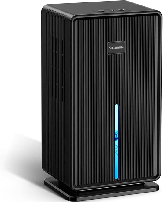 Dehumidifiers for Home, Upgraded 101OZ Dehumidifier (800 sq.ft), Quiet Dehumidifier for Basement, Bedroom, Bathroom, RV, Closet with Auto-off, Sleep Mode, 7 Colorful LED Light, Small Portable, Black