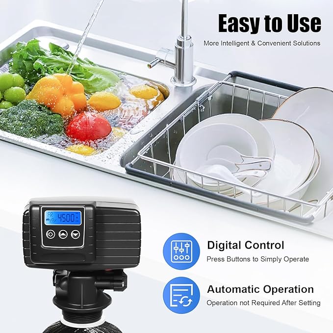 Water Softener System Filter Control Head, 5600xstst Time Type Digital Control Valve for Water Softeners Water Softener Control Head Electronic Water Softener Valve Complete Accessories