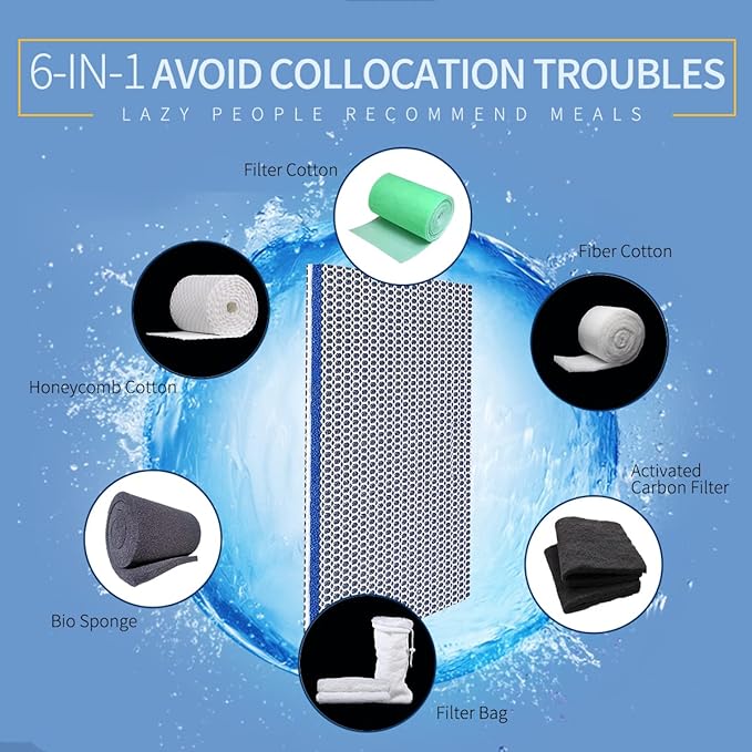 Aquarium Filter Media, Newly Premium 8-Layer Filter Pads for Aquarium, Fish Tank Sponge Pad Foam Filter Accessories for Pond (15.7"x11.8",1pack)