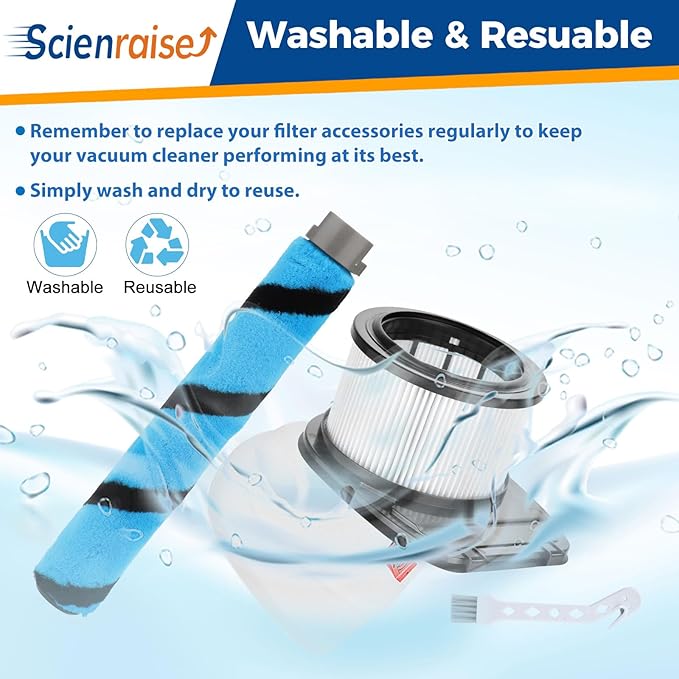 IZ662H Filter Replacement Kit Compatible with shark IZ662H Vertex Pro Lightweight Vacuum-1 Brush, 2 Pack HEPA Filters and 4 Foam Felt Kit