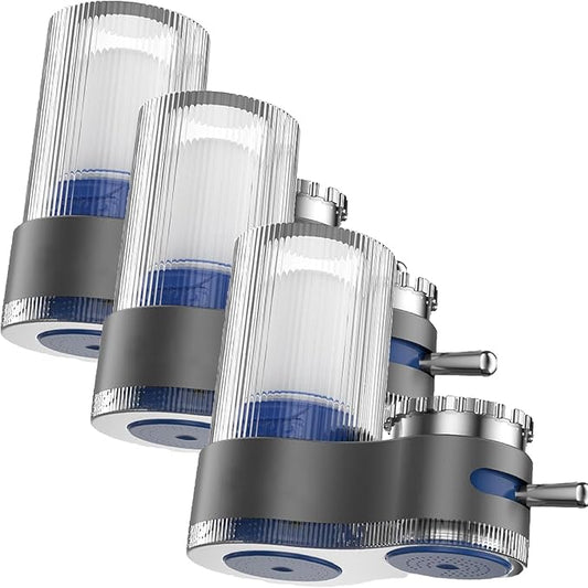 Buyusus Water Filter, Buyusus Water Purifier for Tap Water Fit Any Faucet, Dual-Mode Lead & Chlorine Remover, Universal Hose Adapter, Fits Any Tap for Kitchen Bathroom (3 pcs)