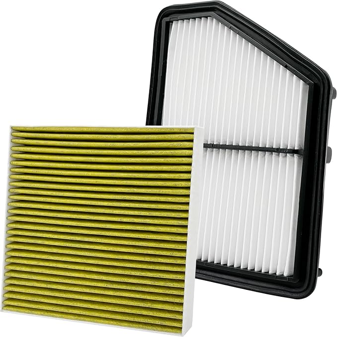 2PCS Cabin Engine Air Filter Kits JM802 JM2205 Fits for 2017-2025 CIVIC 2.0L, 2023-2025 HR-V HRV 2.0L, Replacement for CF11182, CA12051, 17220-5BA-A00, 80292-TF0-G01