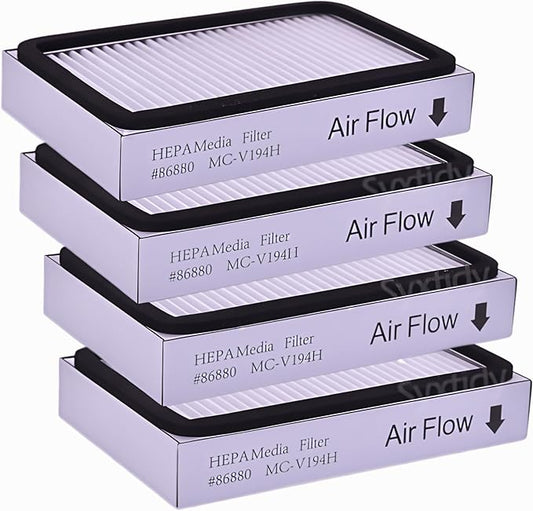 HEPA Filter Replacement for Kenmore EF-2, 86880, 20-86880, 40320, 610445, Panasonic MC-V194H, 4 Pack, White