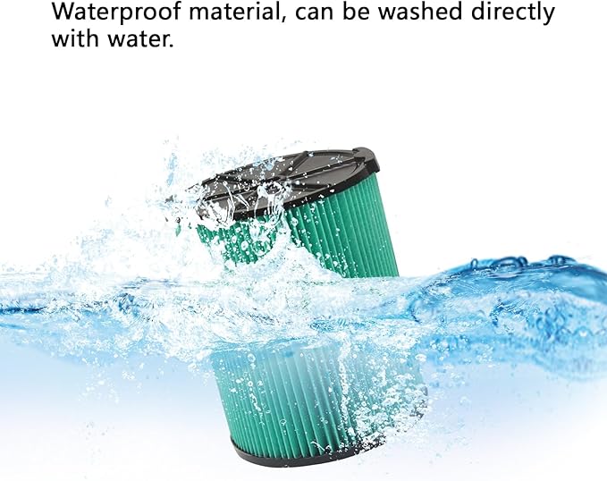 VF6000 5-Layer Pleated Replacement Filter Compatible with Ridgid 5-20 Gallon Wet Dry Vacuums WD5500 WD0671 WD6425 WD7000 WD1280 WD1851 WD1680 WD1956 RV2400A 1400RV RV2600B (2 Pack)