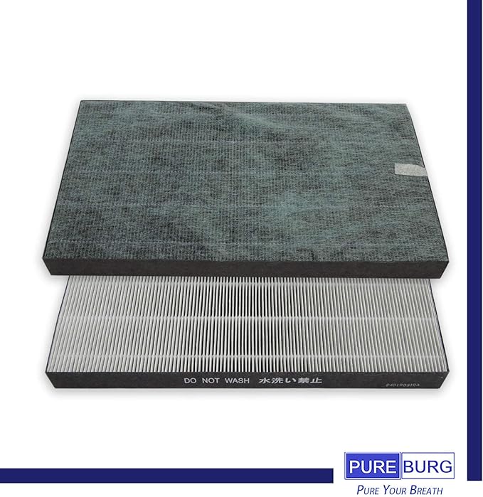 PUREBURG Replacement Filter Set Compatible with Sharp KC-860U PlasmaCluster Air Purifier, H13 HEPA + Activated Carbon + Humidifier Filter