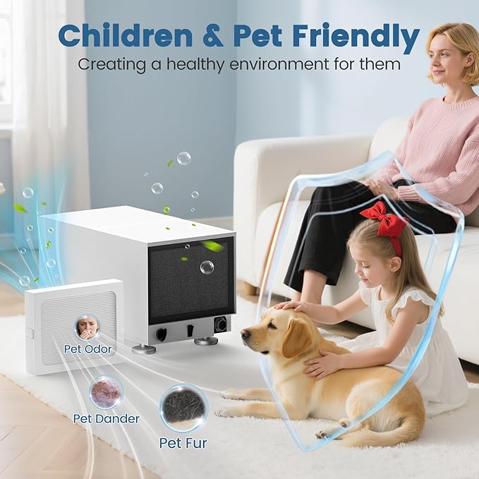 9 x 11 x 1 MERV 13 Replacement Dehumidifier Filter Compatible with Santa Fe Compact70, Ultra70, Element, Compact2, UA 65H, High Efficiency for Dust, Pollen, Pet, Smoke, Wildfire, VOCs, 4 Pack (White)