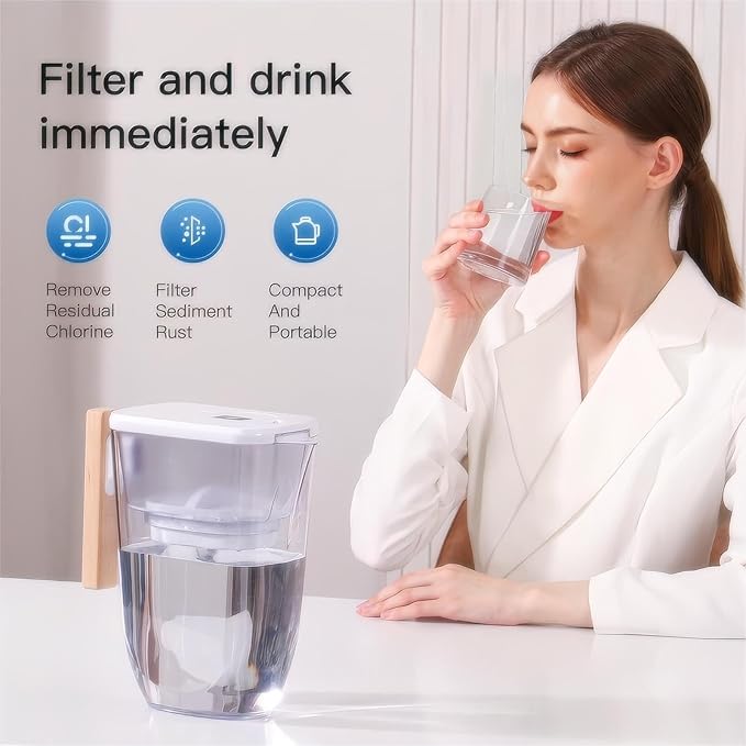 Replacement for Waterdrop Pitcher Filtration System, Reduces PFAS, PFOA/PFOS, Chlorine, Clean Water in Seconds, Last Up to 3 Months or 200 Gallons (Pack of 3)