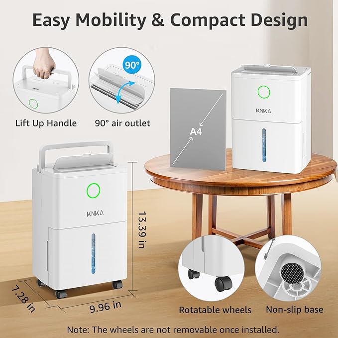 1600 sq.ft Dehumidifier for Basement, 21 Pint Dehumidifiers for Home with Drain Hose, Continuous Drainage, Washable Filter, Intelligent Humidistat for Bedroom, Bathroom, Large Room