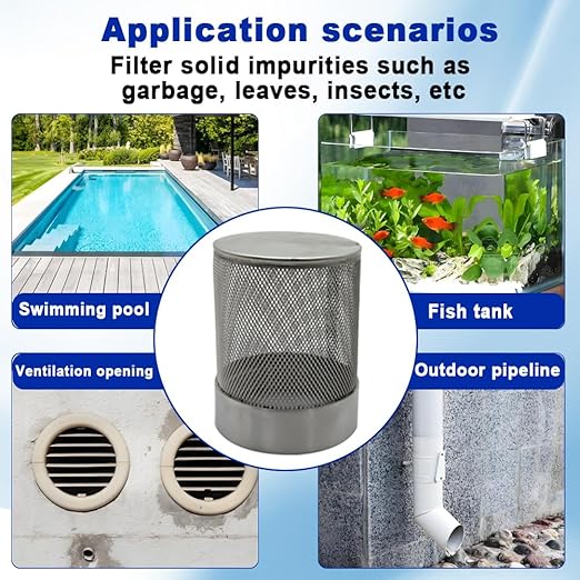 1.5inch SUS304 Stainless Steel Filter Head with Internal Thread Diameter of 46mm Connected to DN40 1.5" Water Pipe Filter Used to Remove Debris and Reduce Solid Entry