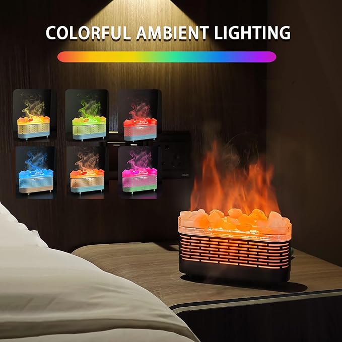 2-in-1 Himalayan Salt Lamp & Ultrasonic Essential Oil Diffuser, Aromatherapy Diffuser Cool Mist Humidifier, Original Salt Therapy Lamp, 100% Pure Himalayan Salt, Ambient Glow, 150ml