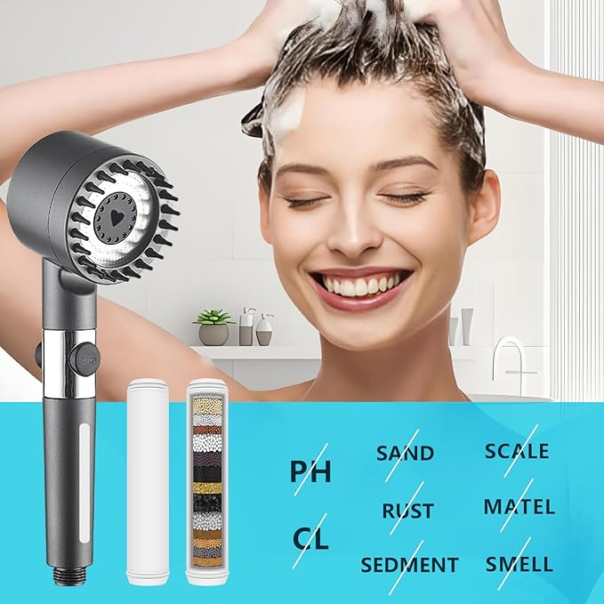 Multi-Stage Shower Filter Replacement Compatible with PWERAN Shower Filter for Fitespot shower filter For Handheld Shower Head, 3 Pack