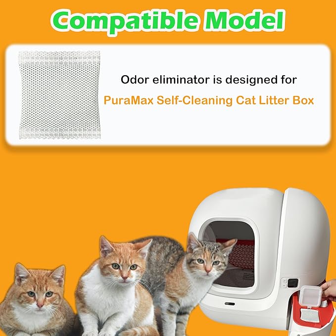 12 Pack Activated Charcoal Filters Refills for PuraMax Automatic Litter Box, Pet Odor Eliminator for PuraMax Self-Cleaning Cat Litter Box