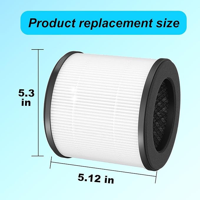 2 Pack AC300 True Replacement Filter Compatible with Purivortex AC300 Air Purifiers, 3-in-1 H13 Filter White