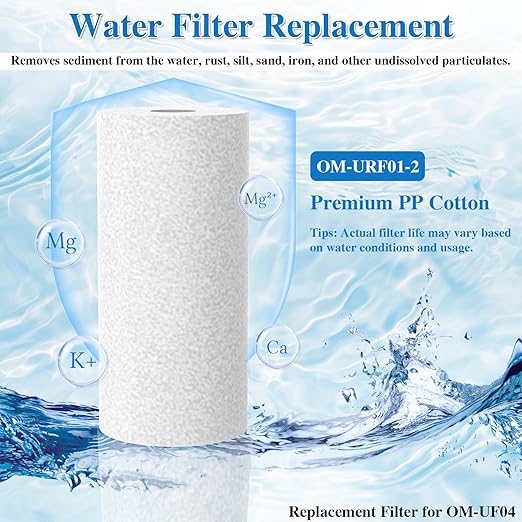 Replacement Cartridge Sediment Filter for Whole House Water Filter OM-UF04, 1 Pack