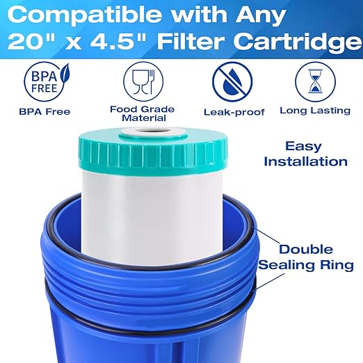 H&G Lifestyles Whole House Water Filtration System,Iron and Manganese Water Filter for Well Water,Remove Heavy Metal Chlorine Odor,Improve Water Taste,3 Stage Whole Home Water Filtering System