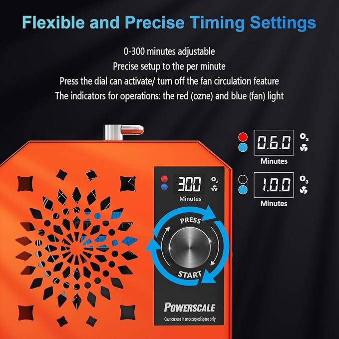 Commercial Ozone Machine 250,000mg/h Odor Removal Intelligent Control Ozone Generator Odor Eliminator OZB3 for Large Homes Offices High Capacity Ozone Air Purifier to 21,000sq.ft. Orange