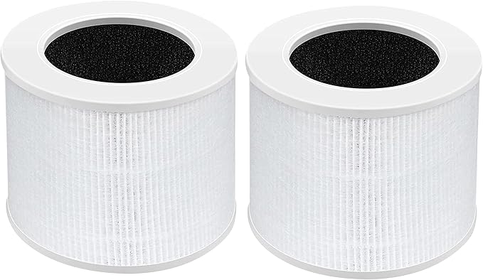 Fette Filter - Core Mini-RF True Hepa H13 Replacement Filter Compatiable with LEVOIT Core Mini Air Purifier 3 Stage Filtration True Hepa Activated Carbon and Pre-Filter. Part # Core Mini-RF 2-pack.