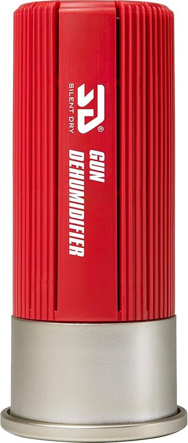 SILENT DRY Cordless Gun Safe Dehumidifier – Reusable Mini Dryer for up to 40L – Fast Rechargeable & Moisture Removal for Guns, Closet, Cabinet, Camera, up to 40L Safe, Shotgun Jr. – RED (1 Pack)