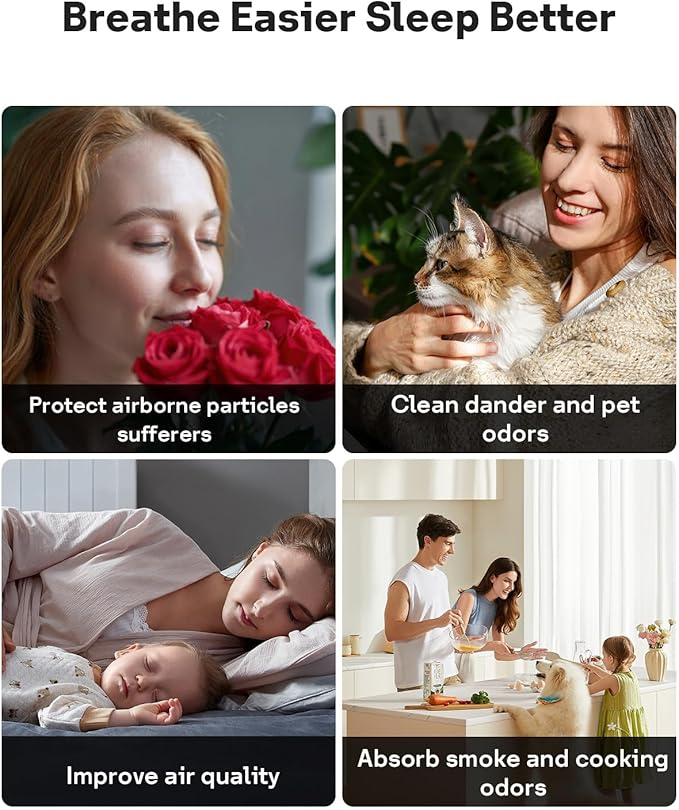 Leemone AP-H400 Replacement Filter Compatible with Homedics AP-H400 2-in-1 Cool Mist Humidifier & Air purifi-er, High-Efficiency Air Purification, 2 Pack