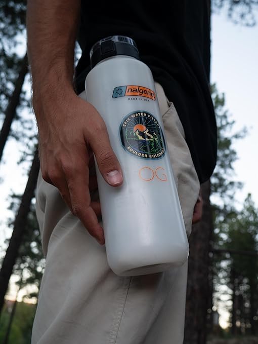 Epic Water Filters Nalgene OG Water Bottle with Filter, USA Made, BPA Free, Removes 99.99% Tap Water Contaminants, Forever Chemicals, White LDPE, 48 oz