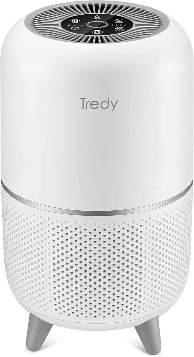 Tredy HEPA Air Purifier for Home 200 Sq.ft Large Room with Air Quality Sensor, Filters The Air, Removes Allergies/Molds/Dust/Smoke/Odor/Pollen/Pets Dander and Other Particles