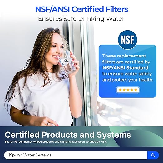 iSpring FA15 Alkaline Inline Water Filter Cartridge, 10” x 2” with 1/4” Quick Connect, NSF Certified, Add-on for RO Systems, Balances pH & Restores Minerals, 3-Layer Replacement Filter