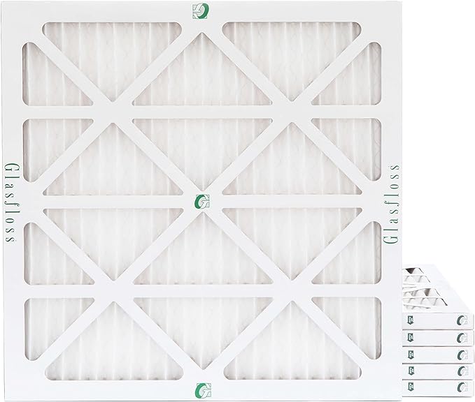 Glasfloss 12x12x1 MERV 10 (FPR 5-6) Pleated Air Filters Box of 6. Actual Size: 11-1/2 x 11-1/2 x 7/8