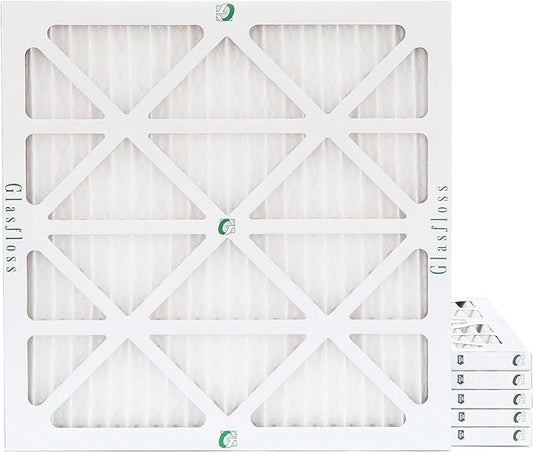 Glasfloss 12x12x1 MERV 10 (FPR 5-6) Pleated Air Filters Box of 6. Actual Size: 11-1/2 x 11-1/2 x 7/8