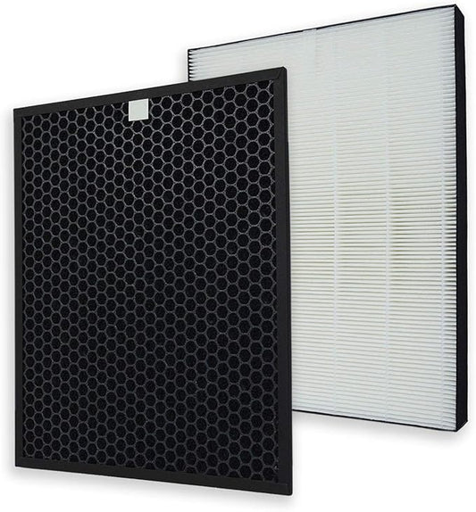 PUREBURG Replacement Filter Compatible with Sharp FP-F60UW FP-F60U-W Air Purifier # FZ-F60HFU FZ-F60DFU, H13 HEPA + Activated Carbon Filter Air Clean VOCs