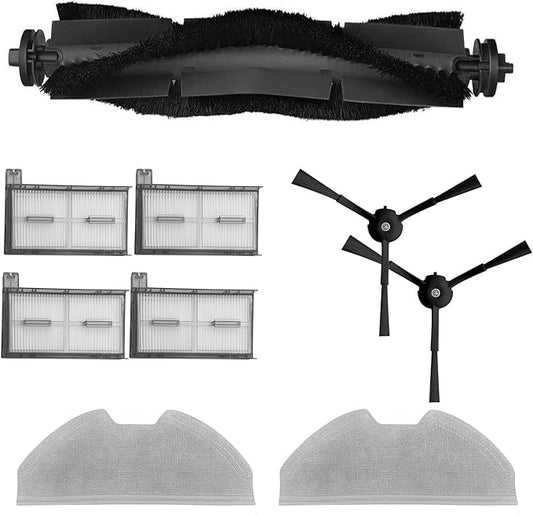 Replacement Parts for Eufy X8 Pro Robot Vacuum Series - Includes 1 Rolling Brush, 2 Side Brushes, 4 Filters, 2 Mop Cloths - Durable and Reusable Accessories for Eufy X8 Pro Robot Vacuum Cleaner