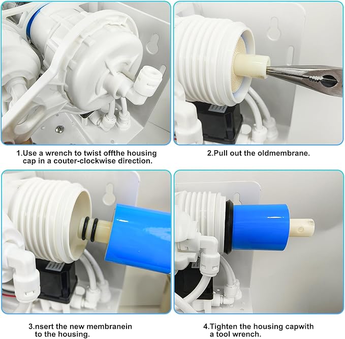 Reverse Osmosis Membrane 400 GPD 3012-400 RO Membrane Water Filter Replacement Fits Standard for Under Sink RO Drinking Water Filter Filtration Purifier System