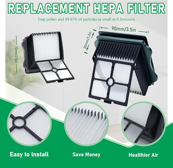 Only Floor ONE S5 Steam Roller Brush Replacement and Vacuum Filter Kit Compatible with Tineco Floor ONE S5 Steam Corded Wet Dry Vacuum Replacement Parts,3 Roller Brushes,3 Filters,1 Cleaner Brush