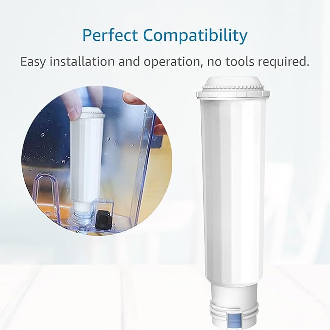AQUA CREST Coffee-Machine Water Filter, Replacement for Krups F088 Filter, XP5220, XP5240, EA82 and EA9000-Including Various Models of AEG®, Bosch®, Siemens®, Gaggenau®, TÜV SÜD Certified (Pack of 4)