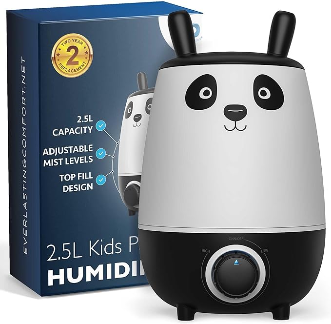 Everlasting Comfort Cool Mist Humidifiers for Bedroom 2.5L - Humidifier Large Room No-Filter, Quiet Air Humidifier for Plants, Allergies, Dry Skin, Congestion, 8 Hr Run Time, Easy Clean