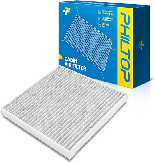 PHILTOP Cabin Air Filter, Replacement for CF10612, 2008-2015 Fortwo, 2016-2017 Fortwo, 2012-2018 Fortwo -L, 2019 EQ fortwo -L, Premium Cabin Filter with Activated Carbon Filter Up Dust Pollen Odor