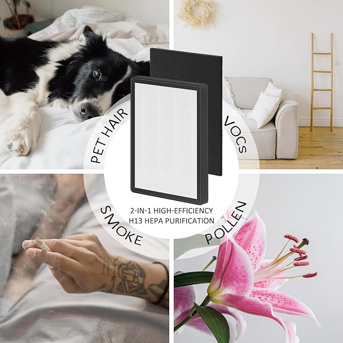 ProHEPA 9000 True HEPA Replacement Filters Compatible with VEVA ProHEPA 9000 Puri-fiers, 4 pack H13 True HEPA Filters & 4 Activated Carbon Pre-Filters