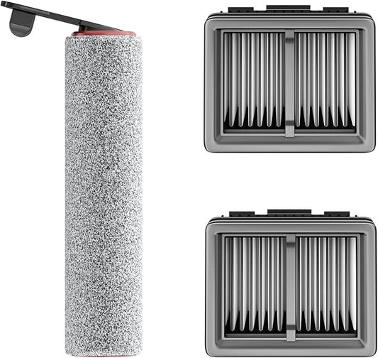 Replacement Vacuum Filters Roller Brushes Compatible with Dreame H12 Pro Wet Dry Vacuum Cleaner, Efficient Replacement Filters for Clean Floors (【H12Pro】 1 Brush 2 Filters)