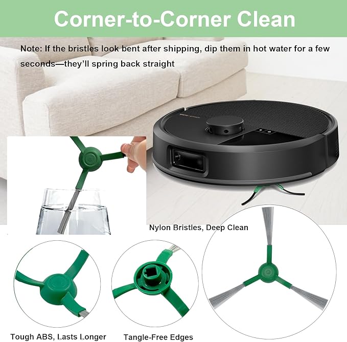 Replacement Part Kit for iRobot Roomba max 705 vac/Plus 504 Vac Vacuum Cleaner, 2 Rubber Brush 8 Filter 8 Side Brushes