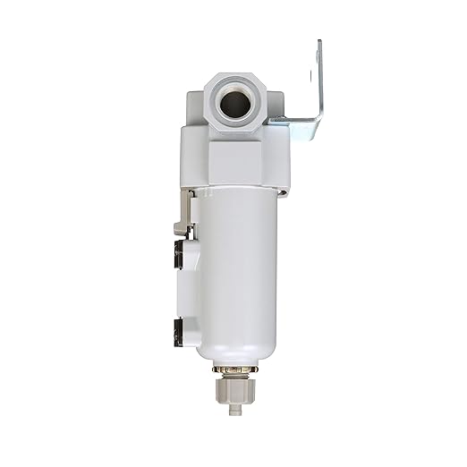 PneumaticPlus SAFM300-N03B-MEP Compressed Air Coalescing Filter, 0.1 Micron, 3/8" NPT - Metal Bowl, Manual Drain, Bracket