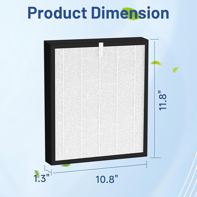 TZ-K2 Replacement Filter Compatible with ToLife Air Puri-Fier Filter TZ-K2-A, 3-in-1 H13 HEPA with Activated Carbon and Pre-Filter, 2 Pack