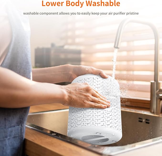 AIRROMI Air Purifiers for Bedroom Home,Up to 658 Ft²,Activated Carbon Filter Cleaner,With Fragrance Sponge for Better Sleep,Night Light,Pet Dander,Allergies,Smoke,Odor,Desktop Air Cleaner A2002Rainbow