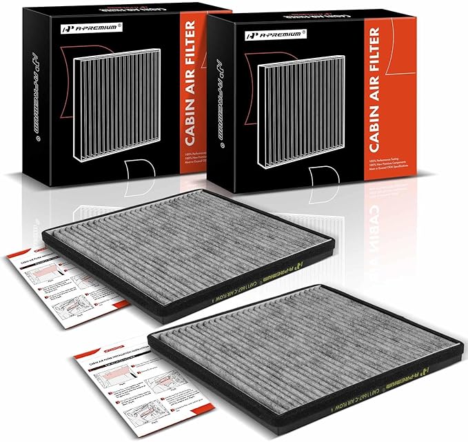 A-Premium 2-PC Cabin Air Filter with Activated Carbon Compatible with Chevrolet Camaro 2010 2011 2012 2013 2014 2015