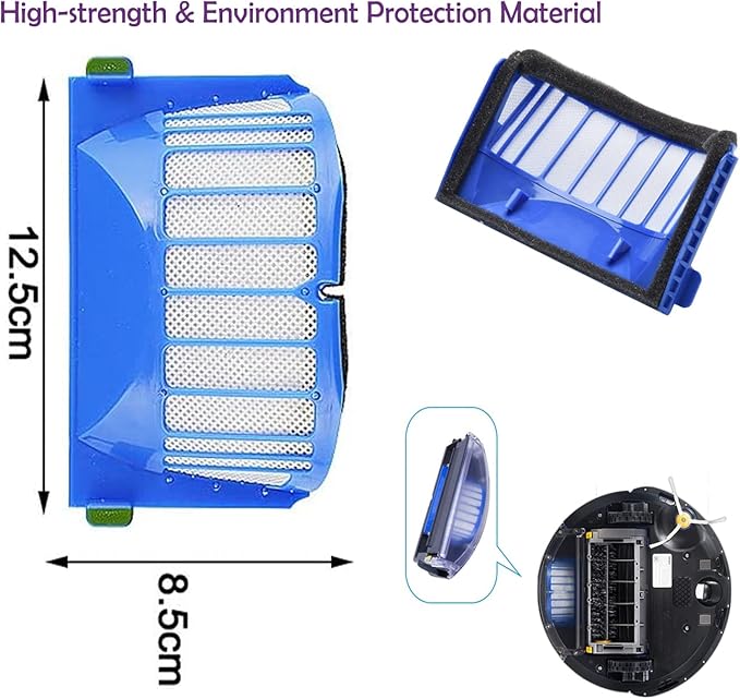 Replacement Parts for IRobot Roomba 600 &500 Series 694 692 690 680 660 665 651 650 614 595 585 564 Vacuum,Accessories Kit 3 Filter,3 Side Brush,1 Pairs Bristle and Flexible Beater Brush