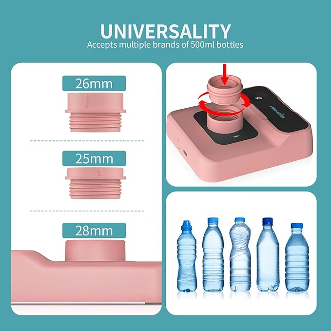 Portable Humidifiers for Travel, Small Mini Humidifier with Auto Shut-Off, Nightlight and Storage Bag for Hotel, Bedroom or Office, Plant Humidifier Indoor, Pink