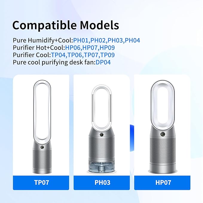 2-IN-1 Air Purifier Filter Replacement Compatible with Dyson PH01,PH03,PH04,HP07,HP09,TP07,TP09 Purifying Humidifying Fan, Pure Hot Cool 360° HEPA Carbon Filter,Replace Part #970341-01
